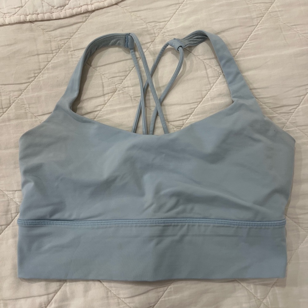 Baby blue lululemon free to be longline bra